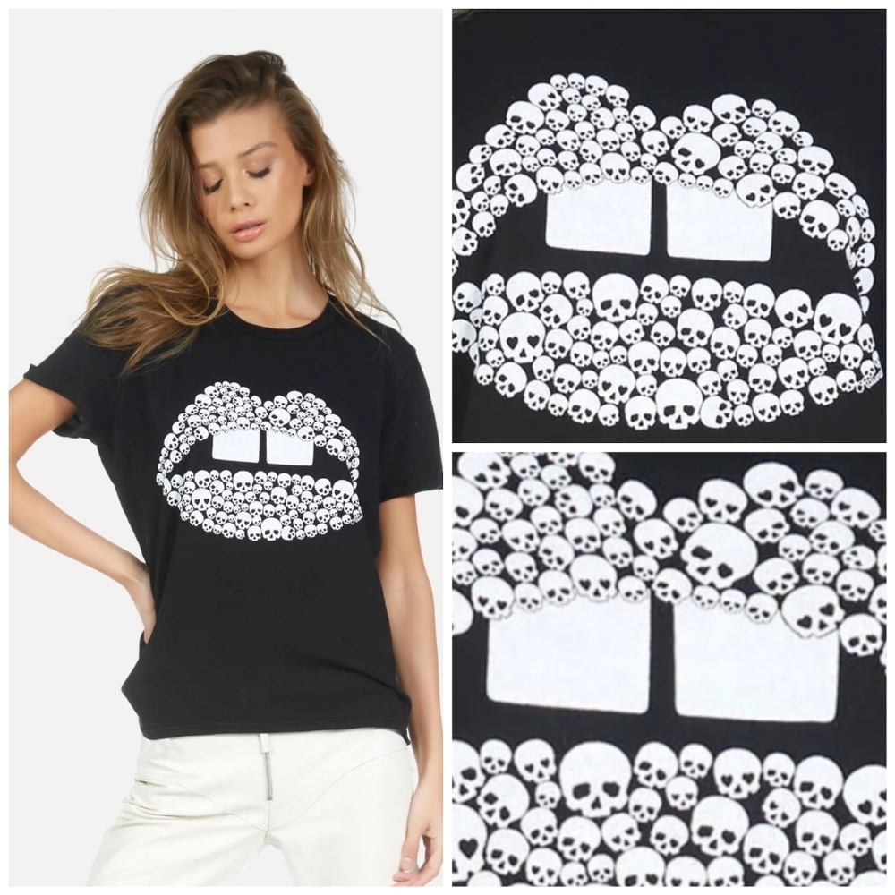 Lauren Moshi Skull Lip edda tee